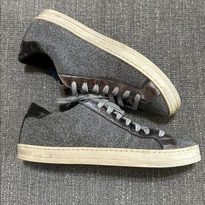 P448 John Shar Embellished Sneakers in Gunmetal Silver
